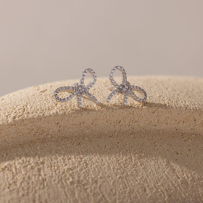 Pave Bow Studs