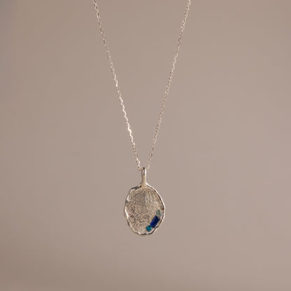 Organic Fingerprint Multi Birthstone Necklace