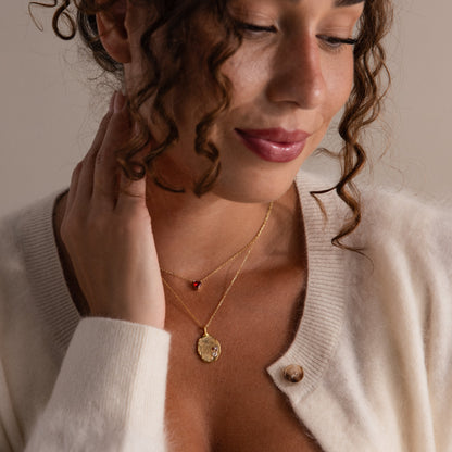 Organic Fingerprint Multi Birthstone Necklace