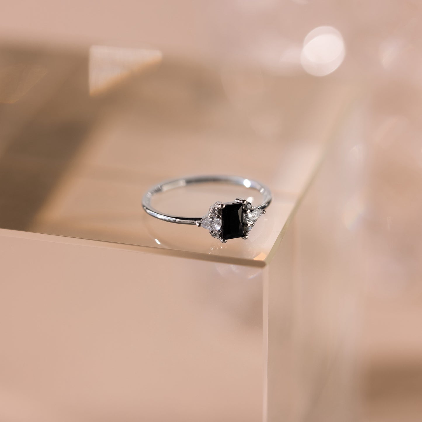 Black Baguette Diamond Ring