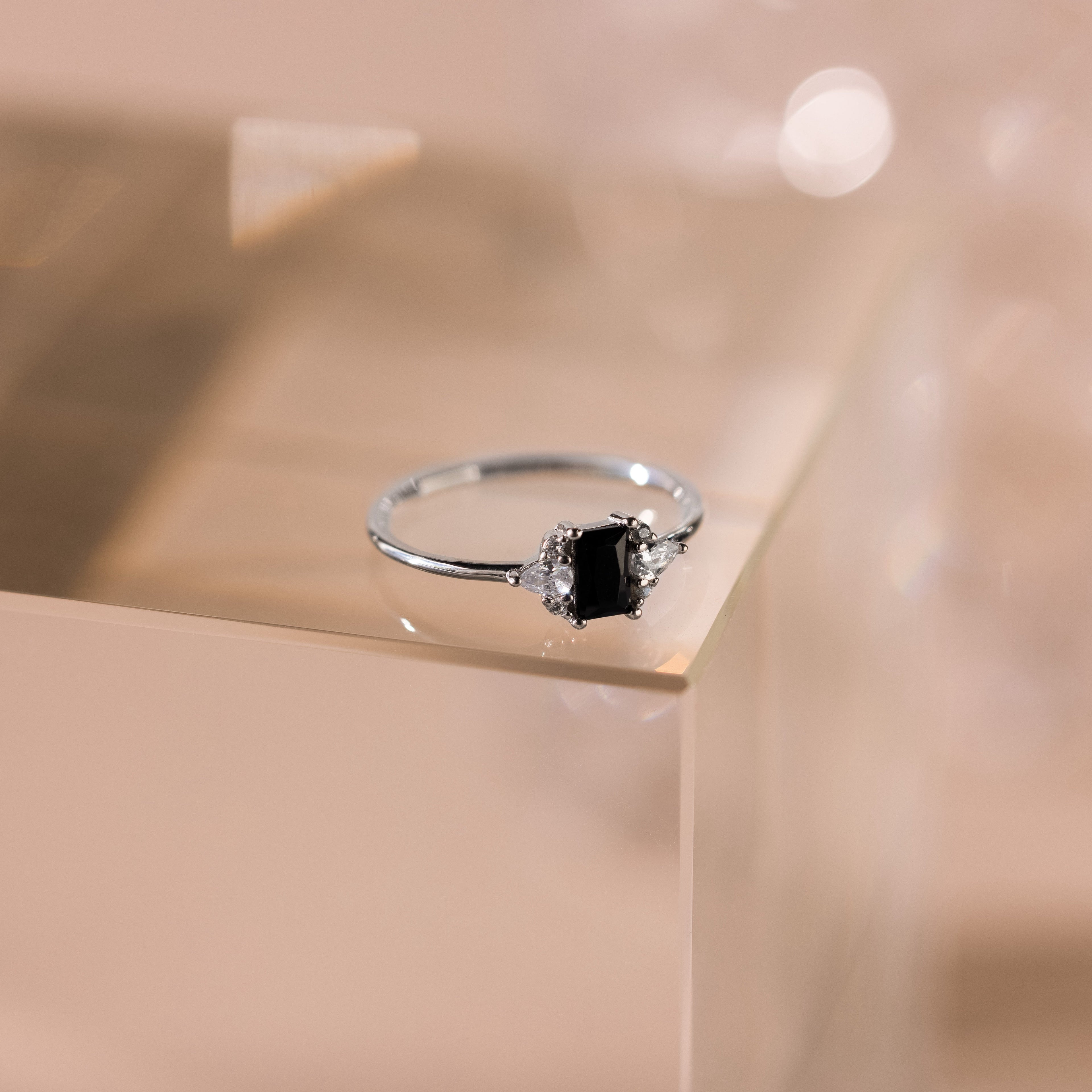 Black Baguette Diamond Ring