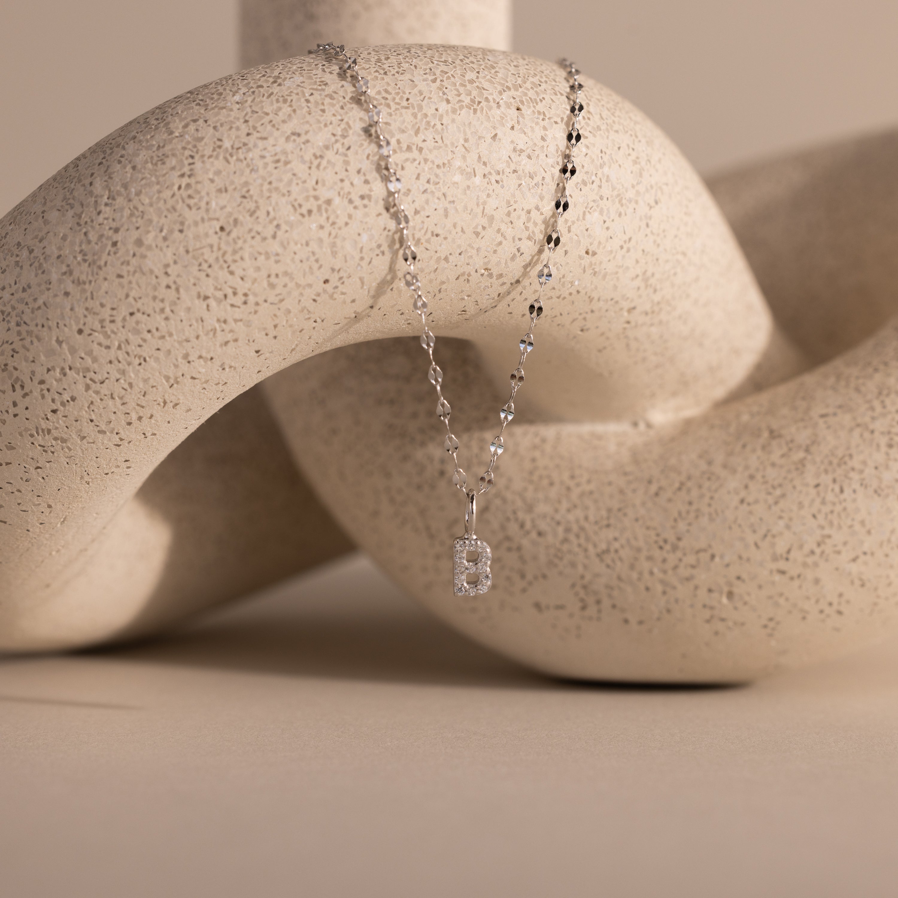 Dainty Pave Letter Necklace