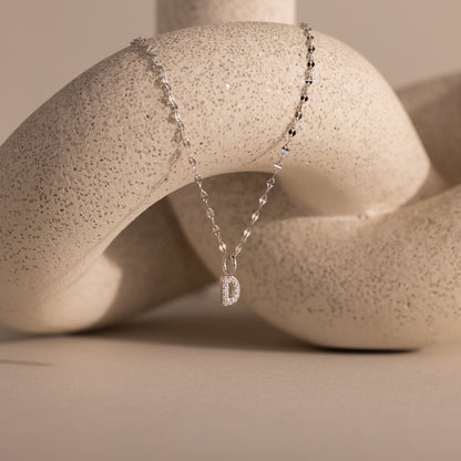 Dainty Pave Letter Necklace