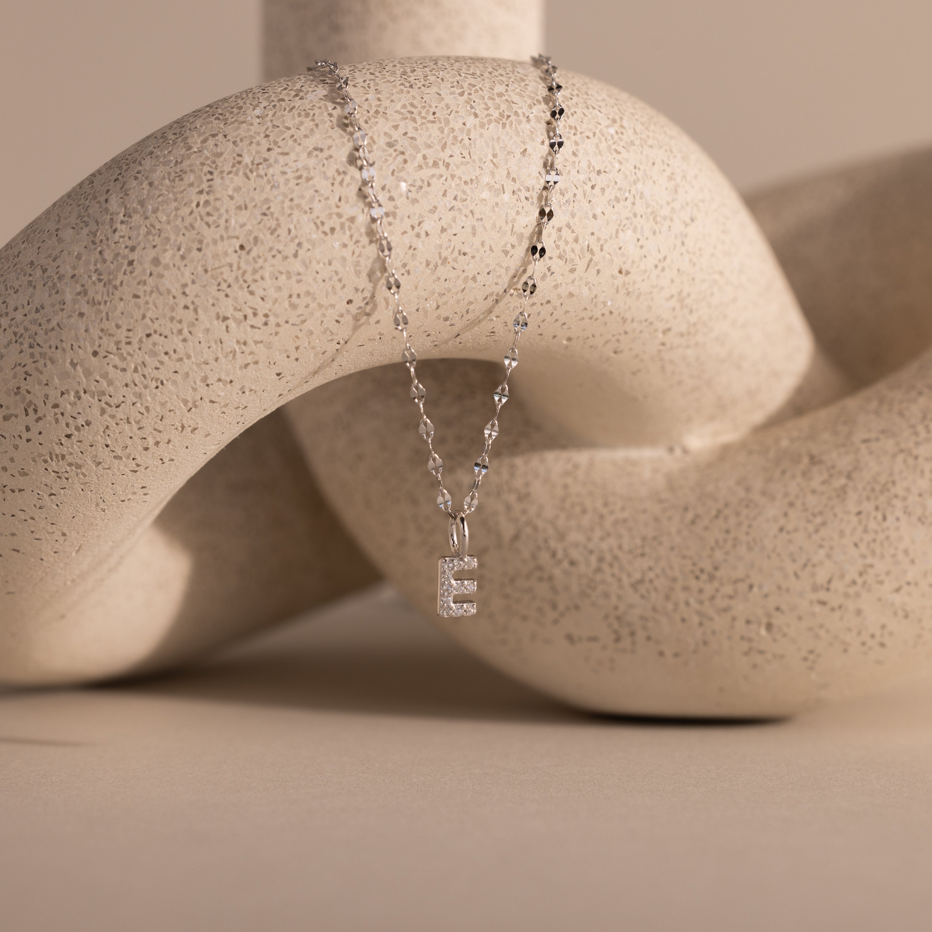 Dainty Pave Letter Necklace