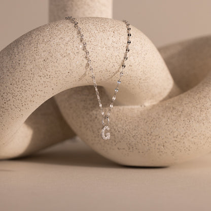 Dainty Pave Letter Necklace