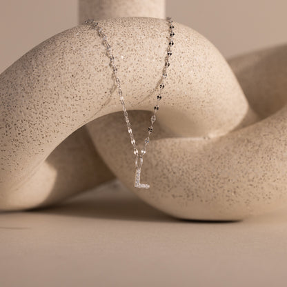 Dainty Pave Letter Necklace