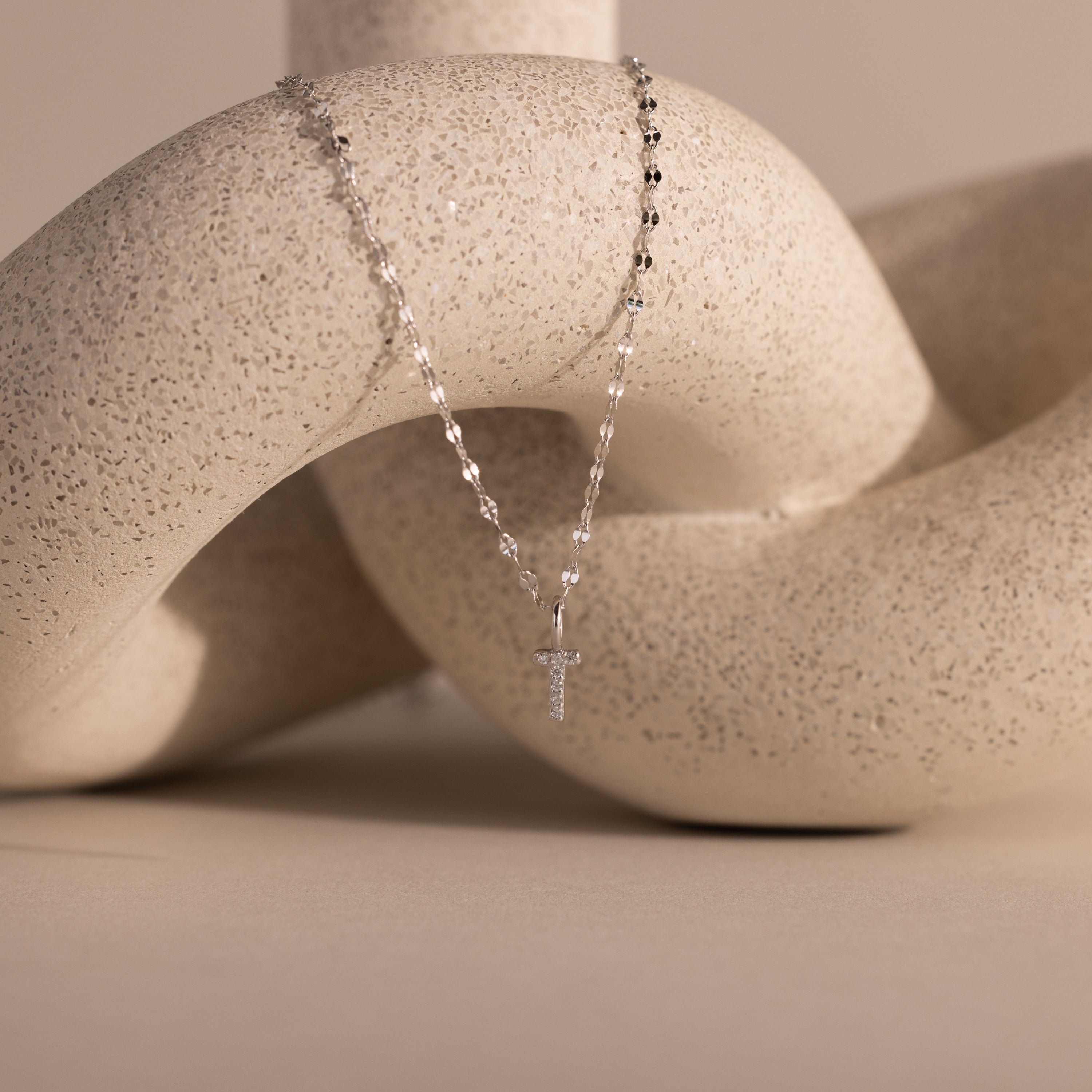 Dainty Pave Letter Necklace