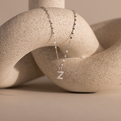Dainty Pave Letter Necklace