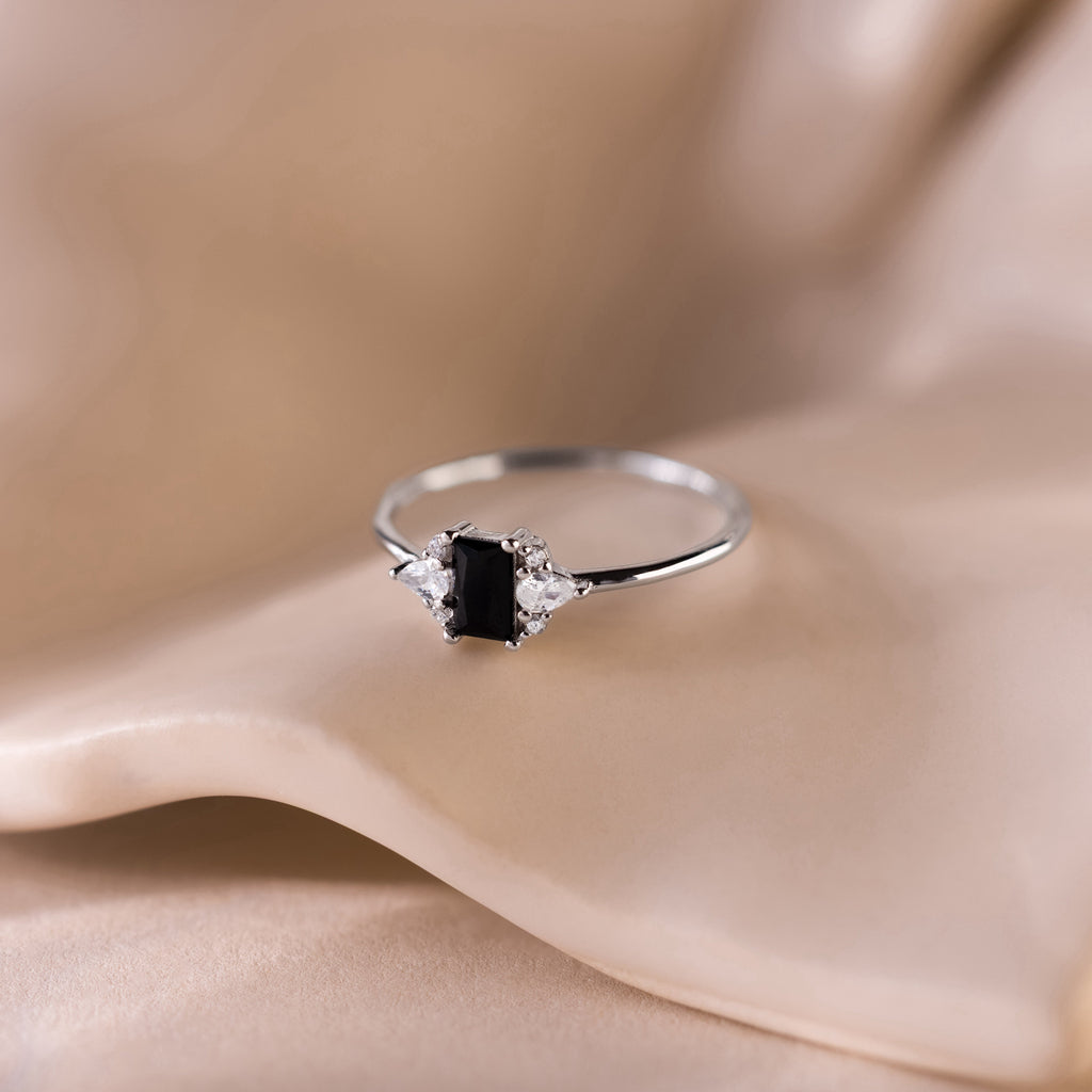 Black Baguette Diamond Ring