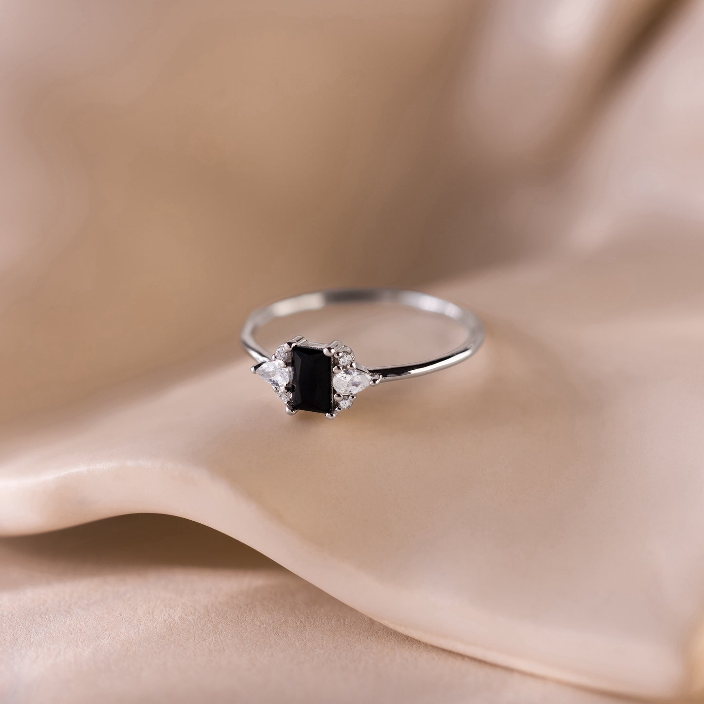 Black Baguette Diamond Ring