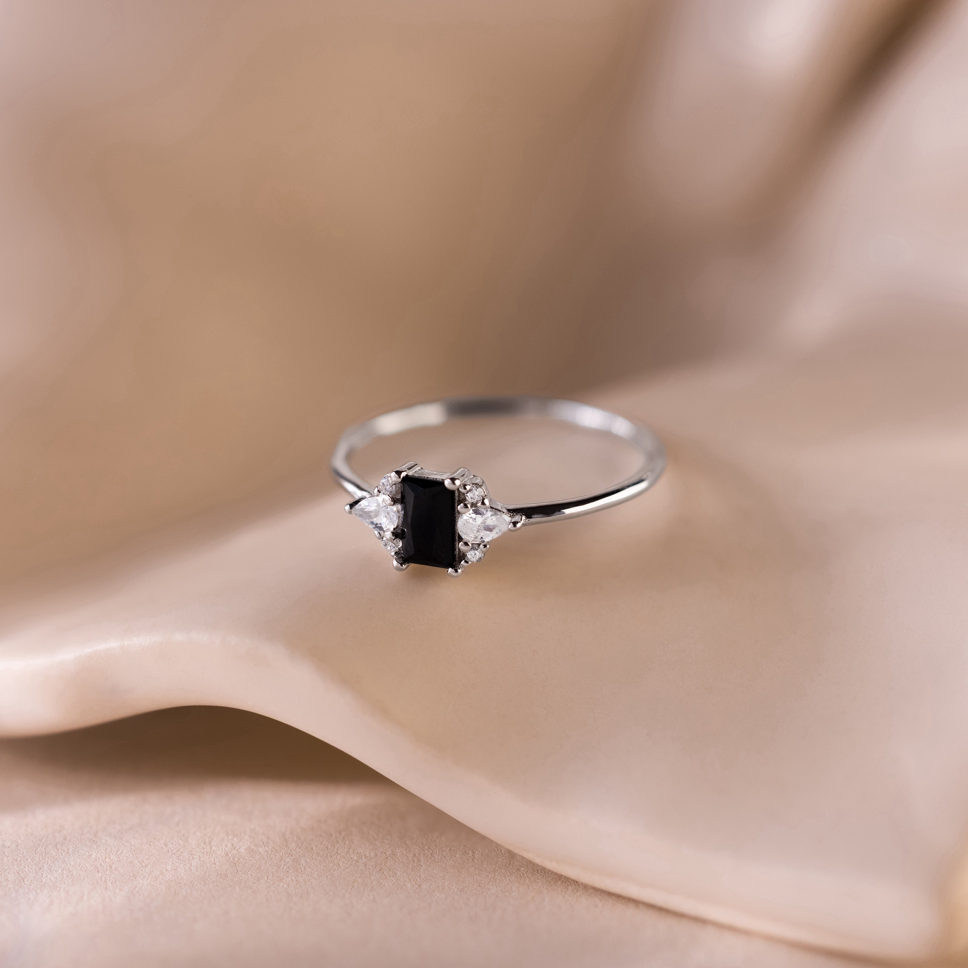 Black Baguette Diamond Ring