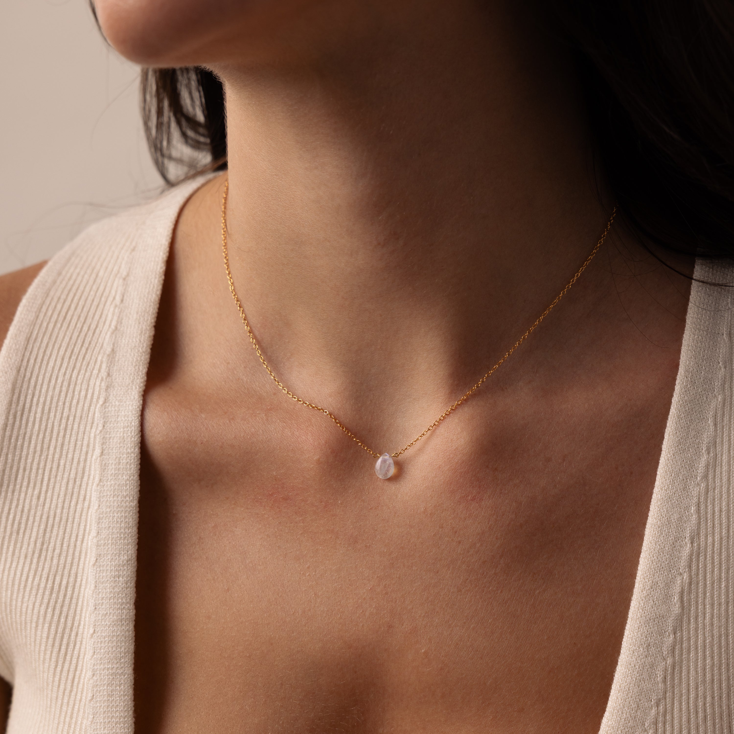 Teardrop Moonstone Necklace