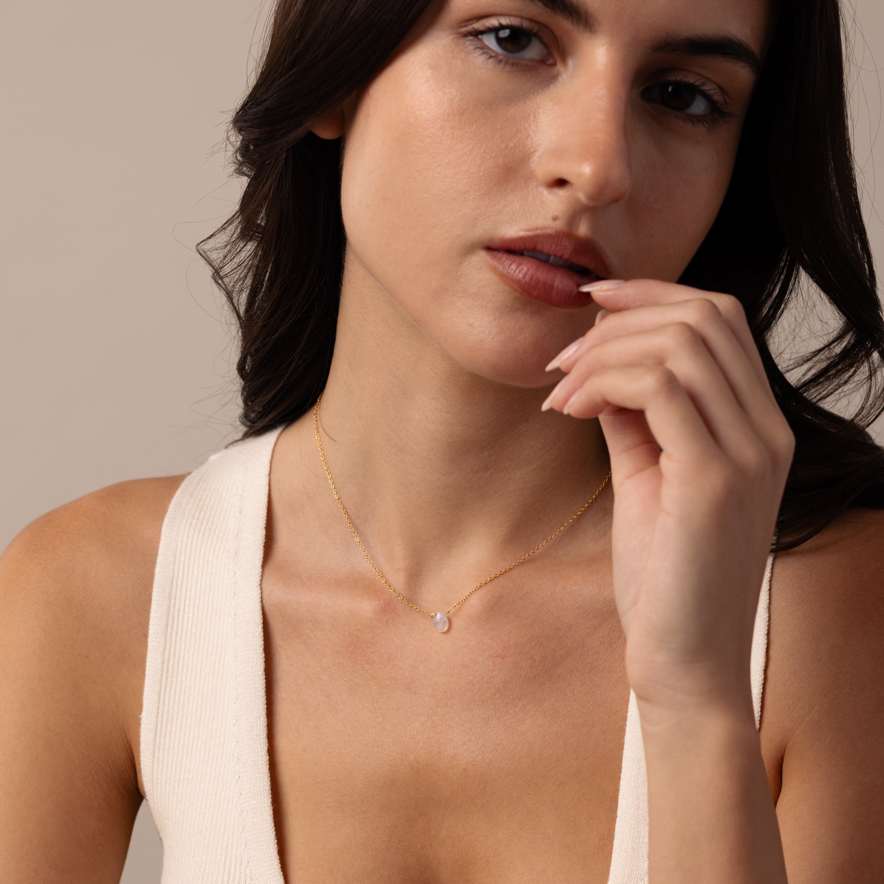 Teardrop Moonstone Necklace