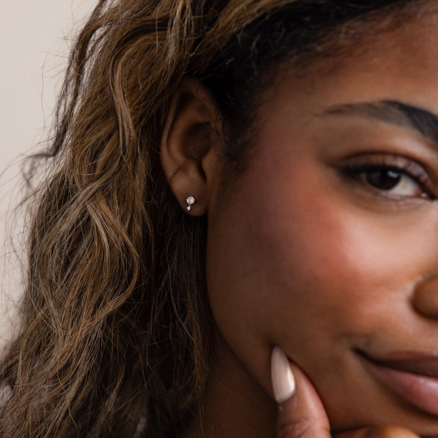 Moonstone Orbit Studs