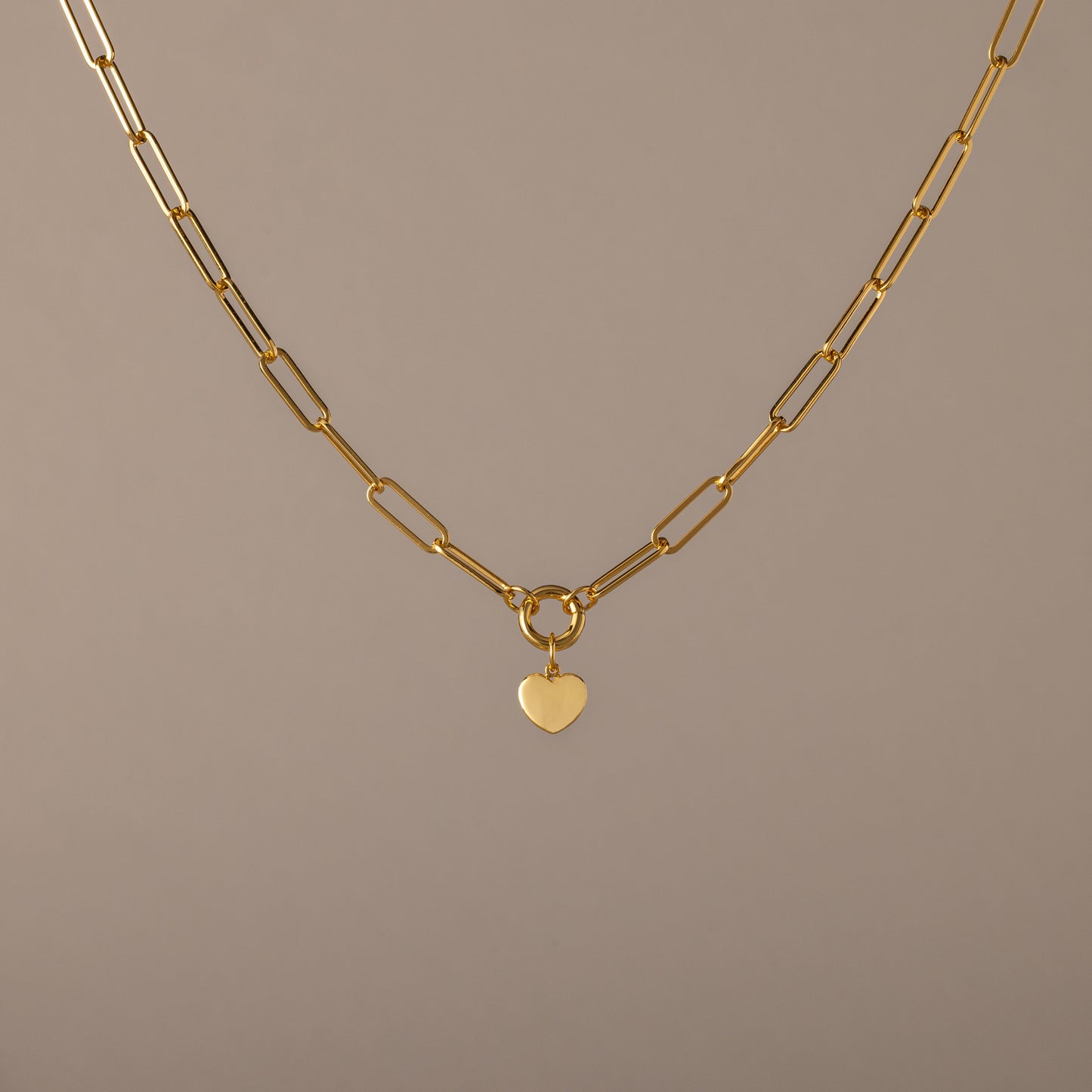 Paperclip Heart Charm Necklace