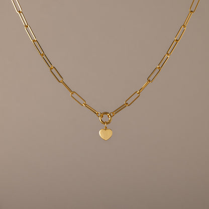 Paperclip Heart Charm Necklace