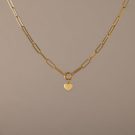Paperclip Heart Charm Necklace