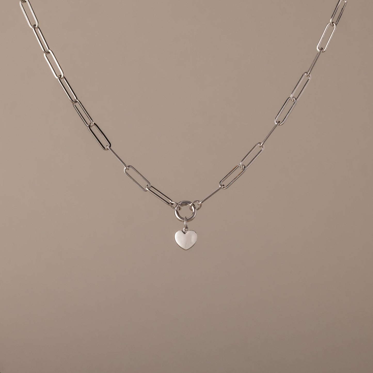 Paperclip Heart Charm Necklace