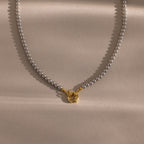 Grey Pearl Charm Necklace