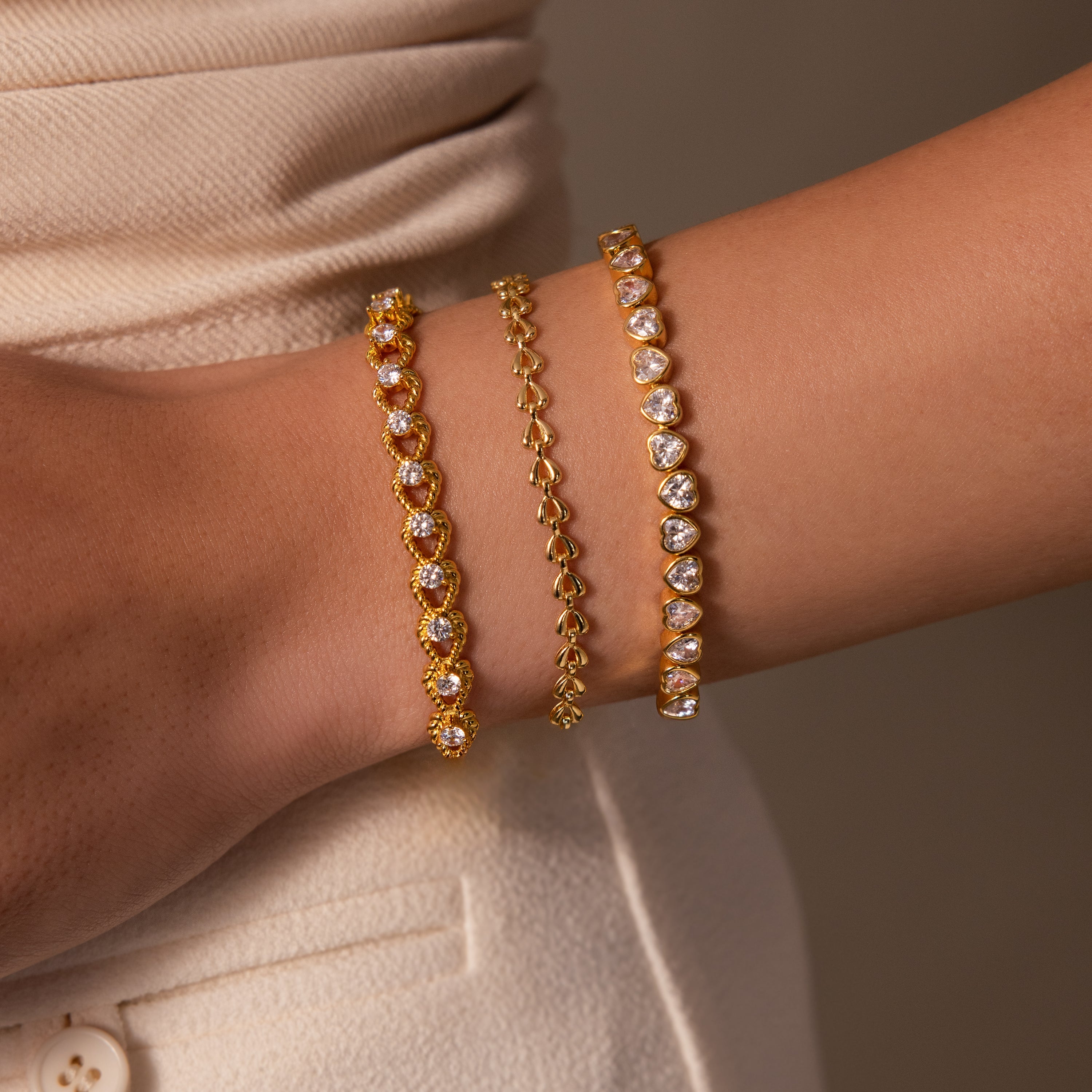 Diamond Heart Rope Bracelet