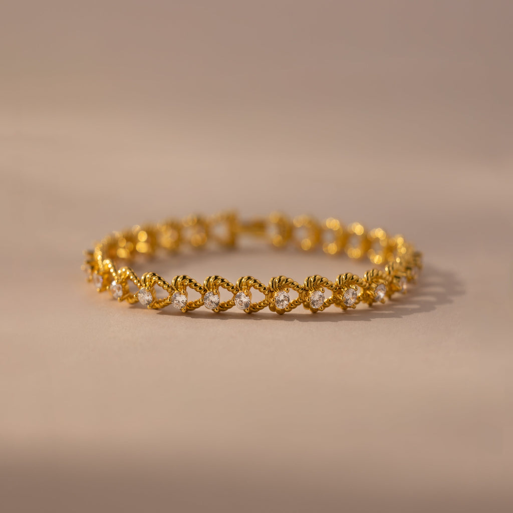 Diamond Heart Rope Bracelet