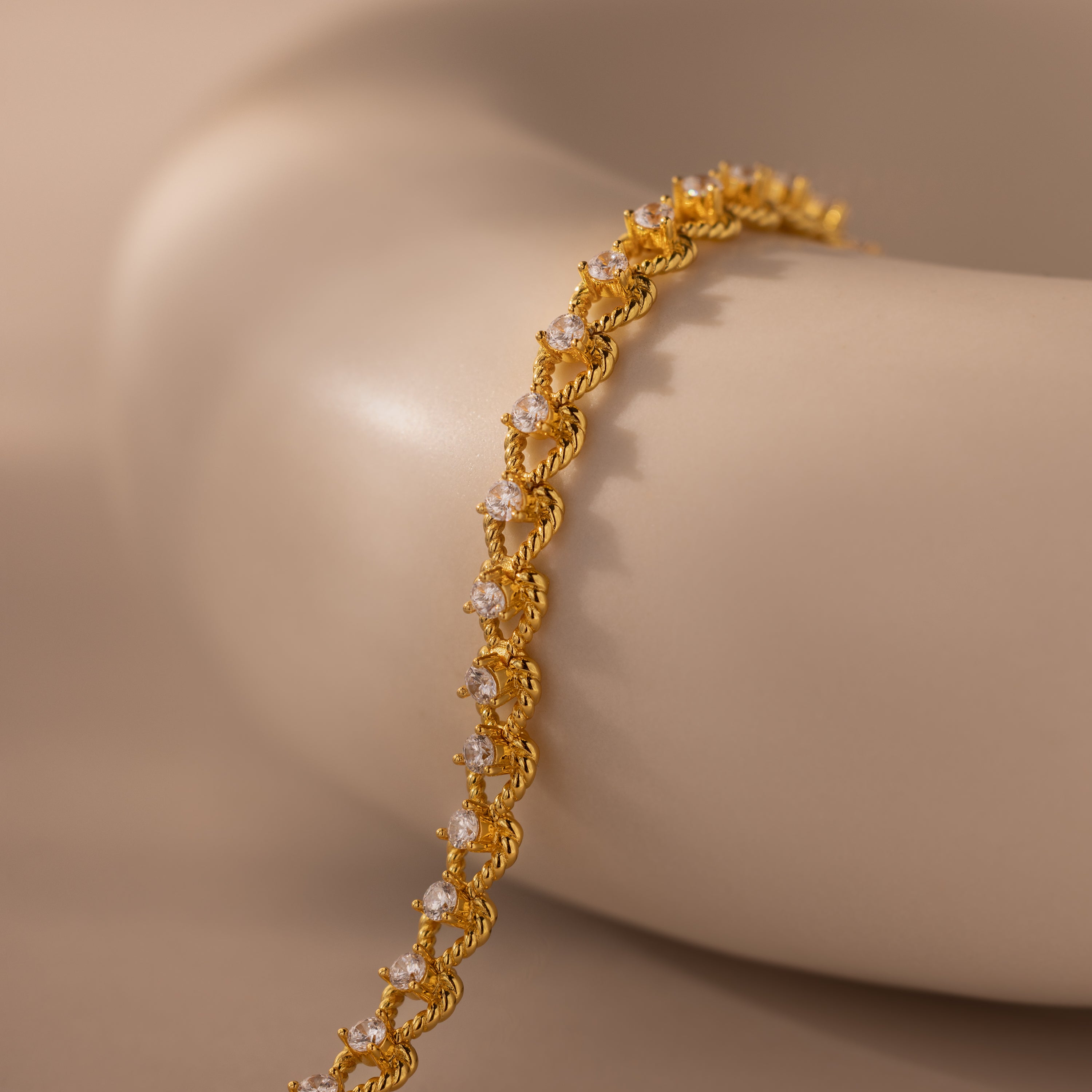 Diamond Heart Rope Bracelet