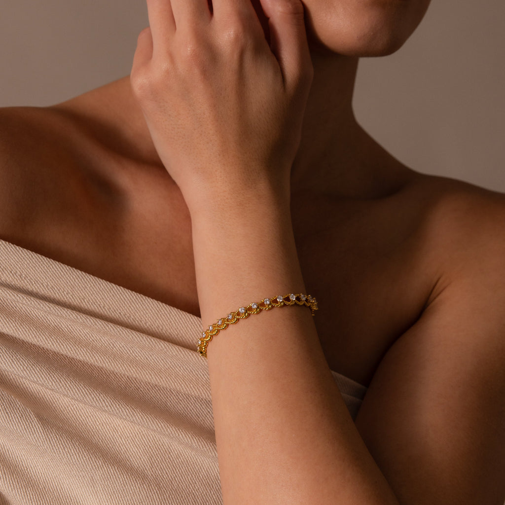 Diamond Heart Rope Bracelet