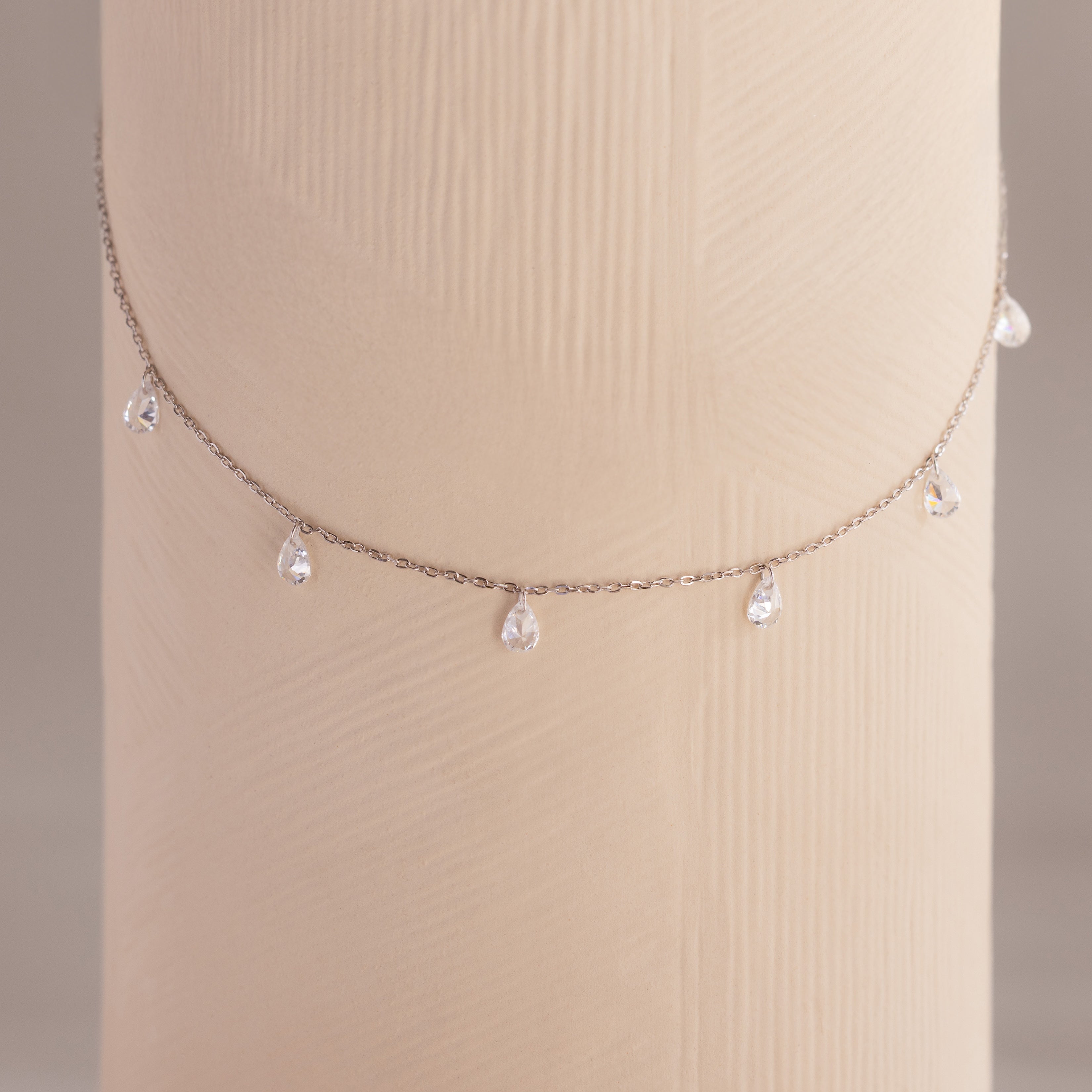 Diamond Drop Station Necklace