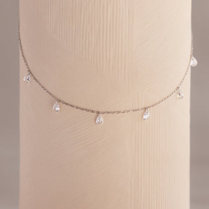 Diamond Drop Station Necklace