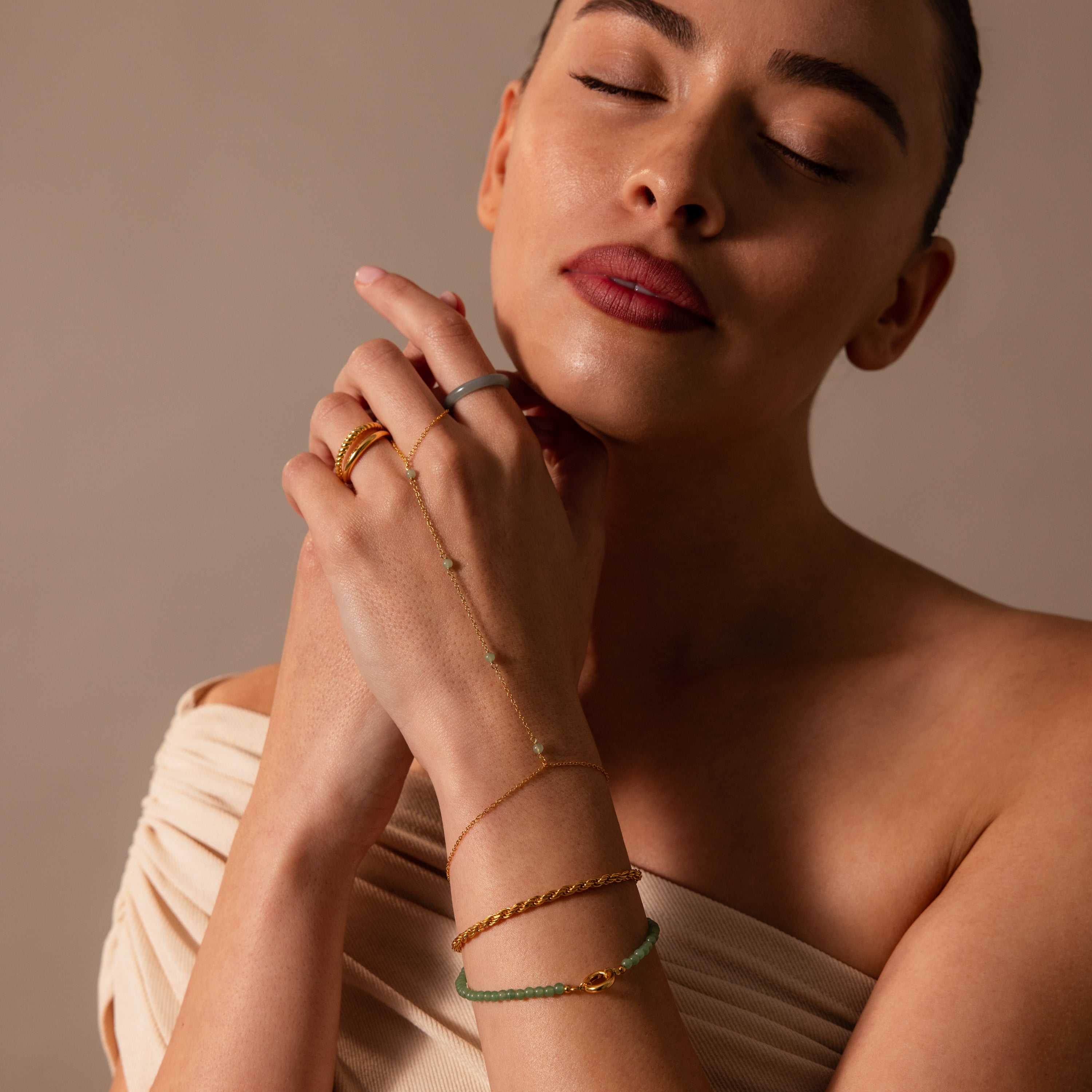 Jade Hand Chain Bracelet