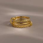 Triple Linked Birthstone Ring Set