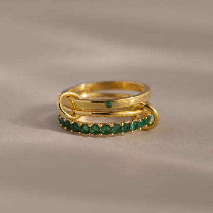 Triple Linked Birthstone Ring Set
