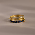 Triple Linked Birthstone Ring Set
