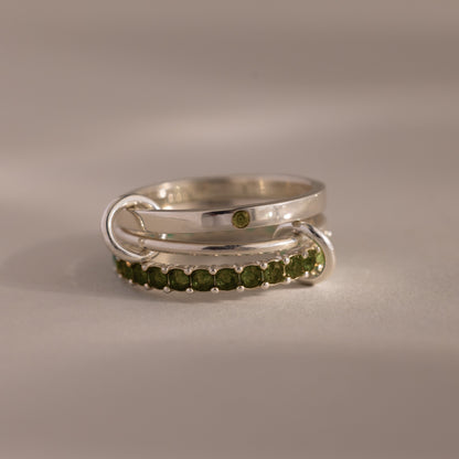 Triple Linked Birthstone Ring Set