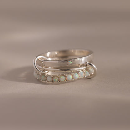 Triple Linked Birthstone Ring Set