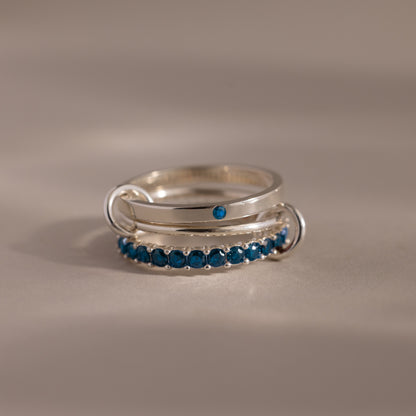 Triple Linked Birthstone Ring Set