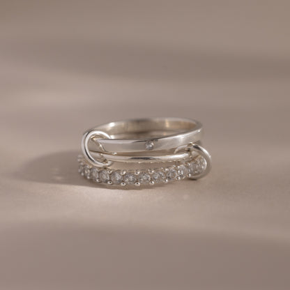 Triple Linked Birthstone Ring Set