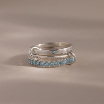 Triple Linked Birthstone Ring Set