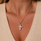 Baroque Pearl Cross Necklace