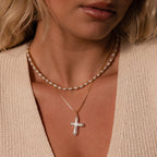 Baroque Pearl Cross Necklace
