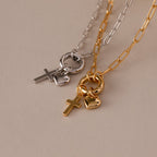 Cross & Heart Charm Bracelet