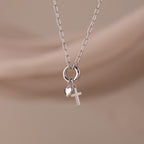 Cross & Heart Charm Bracelet