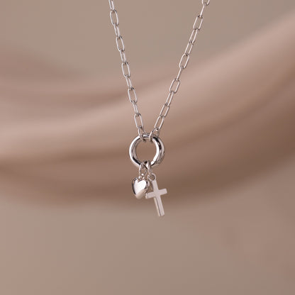Cross & Heart Charm Bracelet