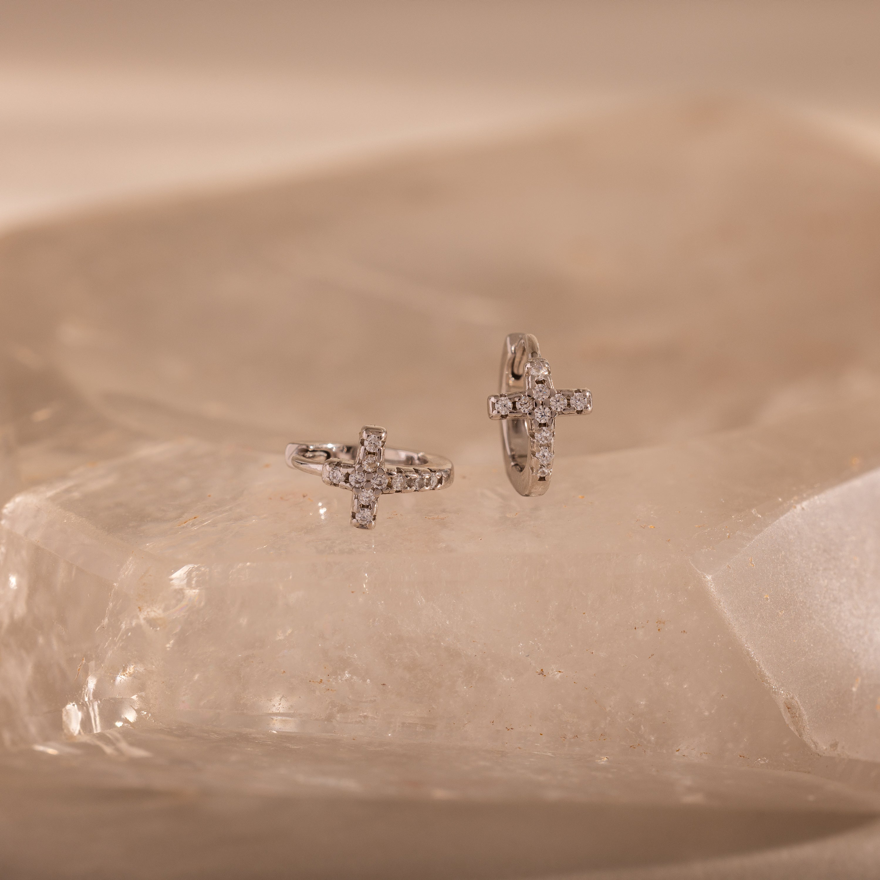 Diamond Cross Huggies