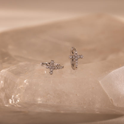 Diamond Cross Huggies