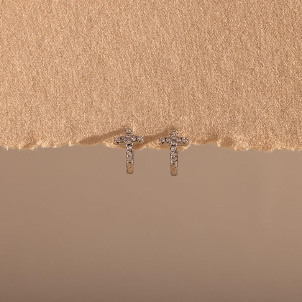 Diamond Cross Huggies