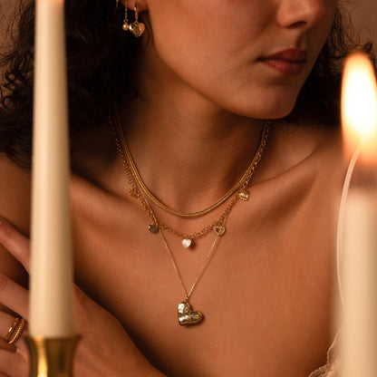 Organic Heart Locket Necklace