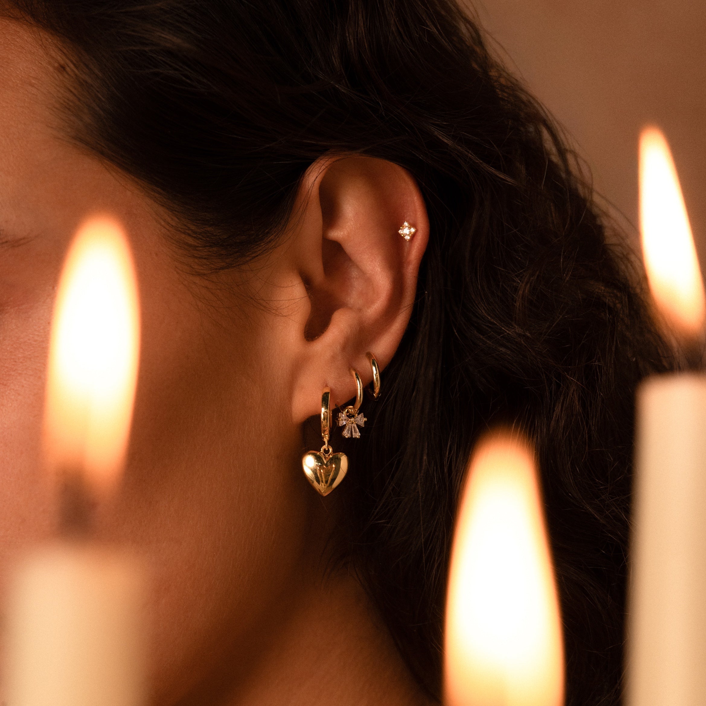 Diamond Bow Hoops