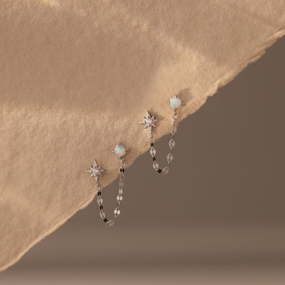 Opal & Star Duo Chain Studs