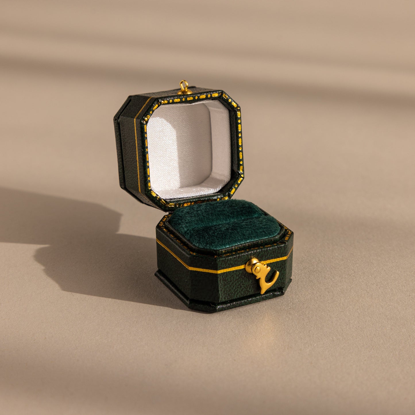 Square Leather Ring Box